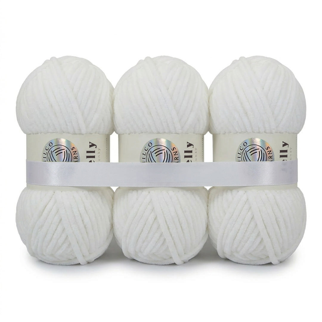 3 Novelos – Jelly Chunky – Fio de chenille premium para amigurumi, crochet e tricô