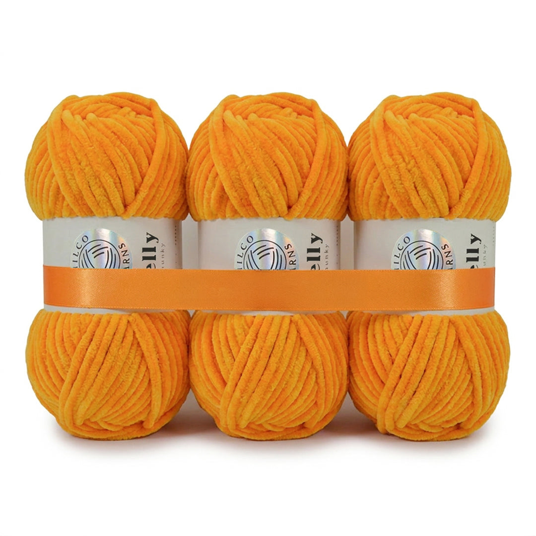 3 Balls - Jelly Chunky – Premium Chenille Yarn for Amigurumi, Crochet & Knitting