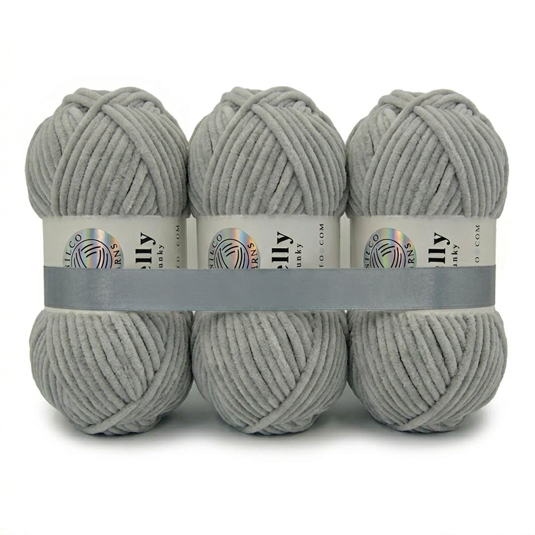 3 Balls - Jelly Chunky – Premium Chenille Yarn for Amigurumi, Crochet & Knitting