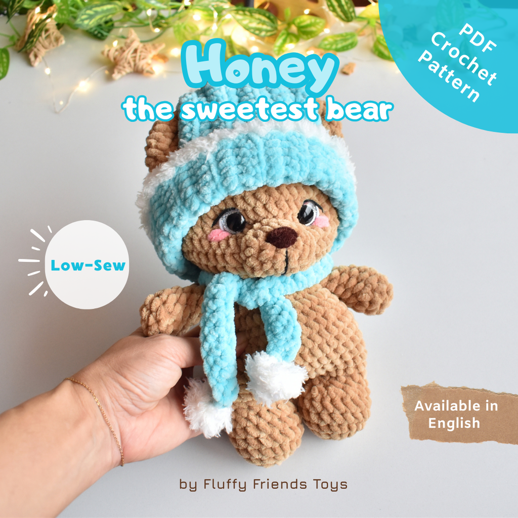 HONEY - Ursinho em Croché – Padrão de Amigurumi com Costura Mínima (Download em PDF)
