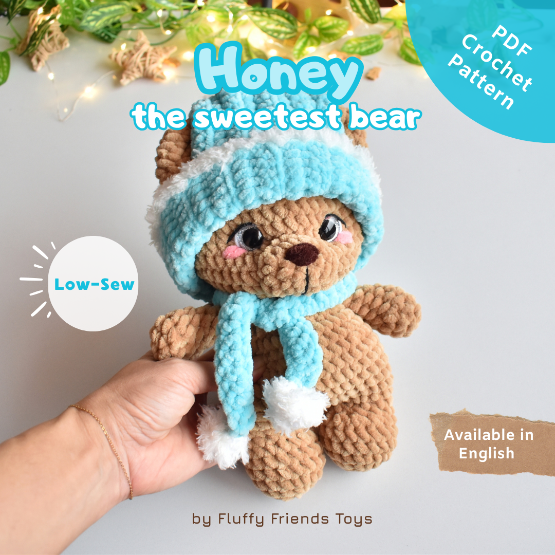 HONEY - Ursinho em Croché – Padrão de Amigurumi com Costura Mínima (Download em PDF)