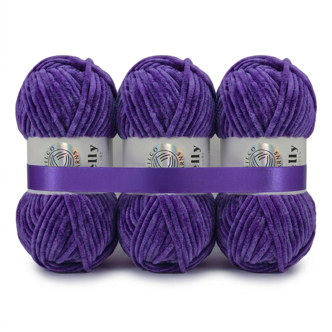 3 Balls - Jelly Chunky – Premium Chenille Yarn for Amigurumi, Crochet & Knitting