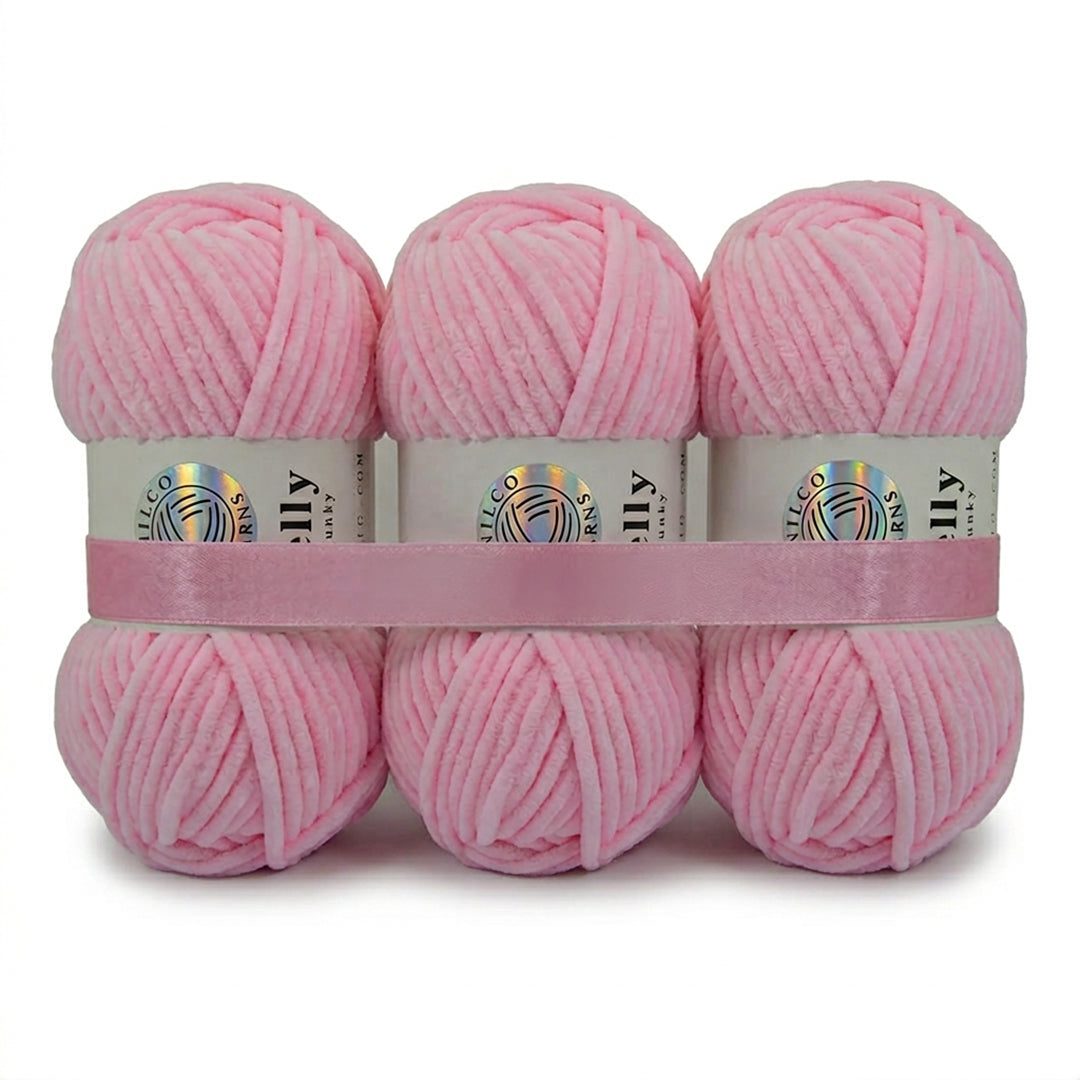 3 Balls - Jelly Chunky – Premium Chenille Yarn for Amigurumi, Crochet & Knitting