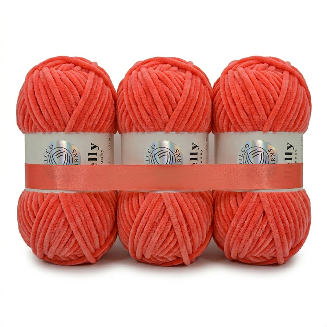 3 Balls - Jelly Chunky – Premium Chenille Yarn for Amigurumi, Crochet & Knitting