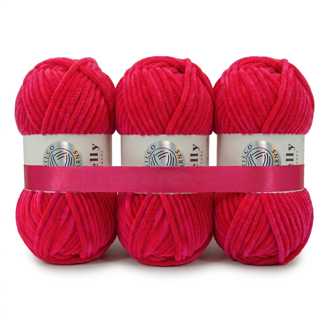 3 Balls - Jelly Chunky – Premium Chenille Yarn for Amigurumi, Crochet & Knitting