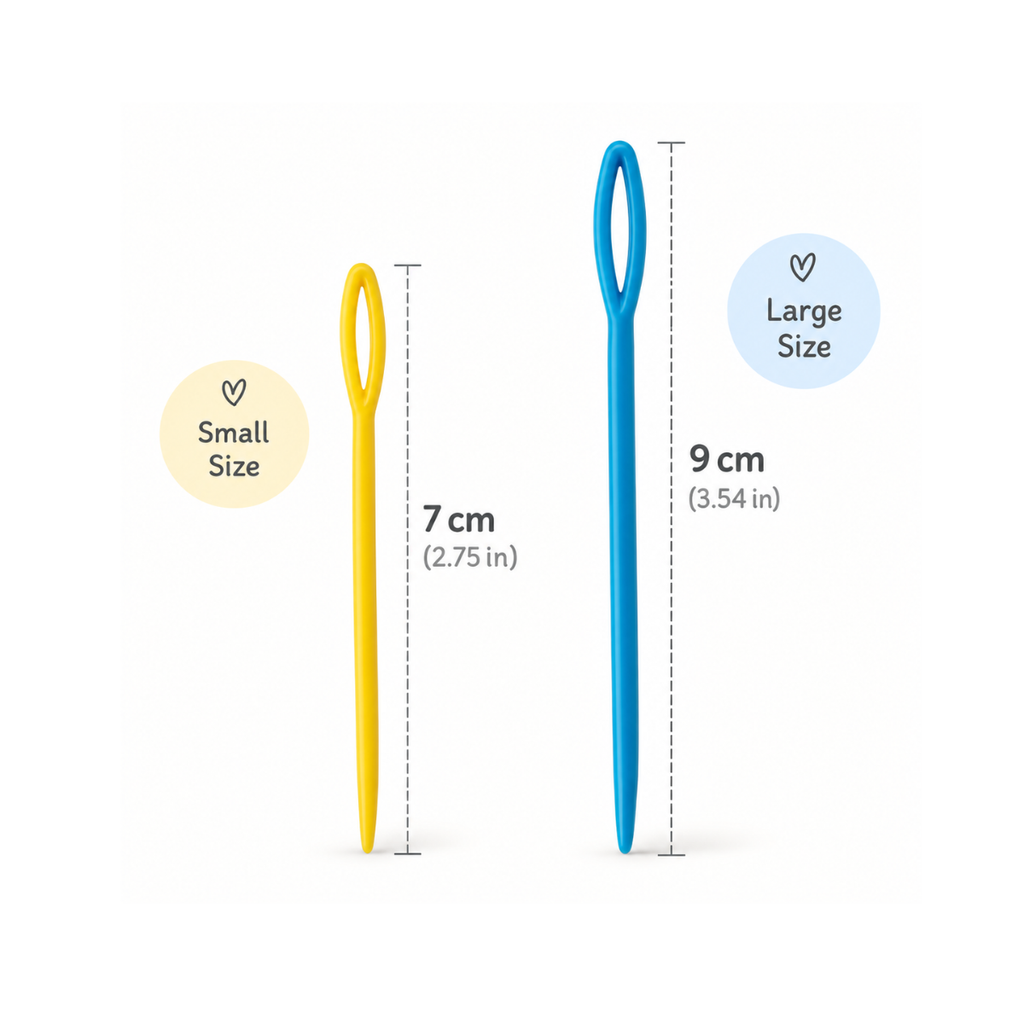 Agulhas de Tapeçaria de Plástico para Crochet e Amigurumi – Conjunto de 8