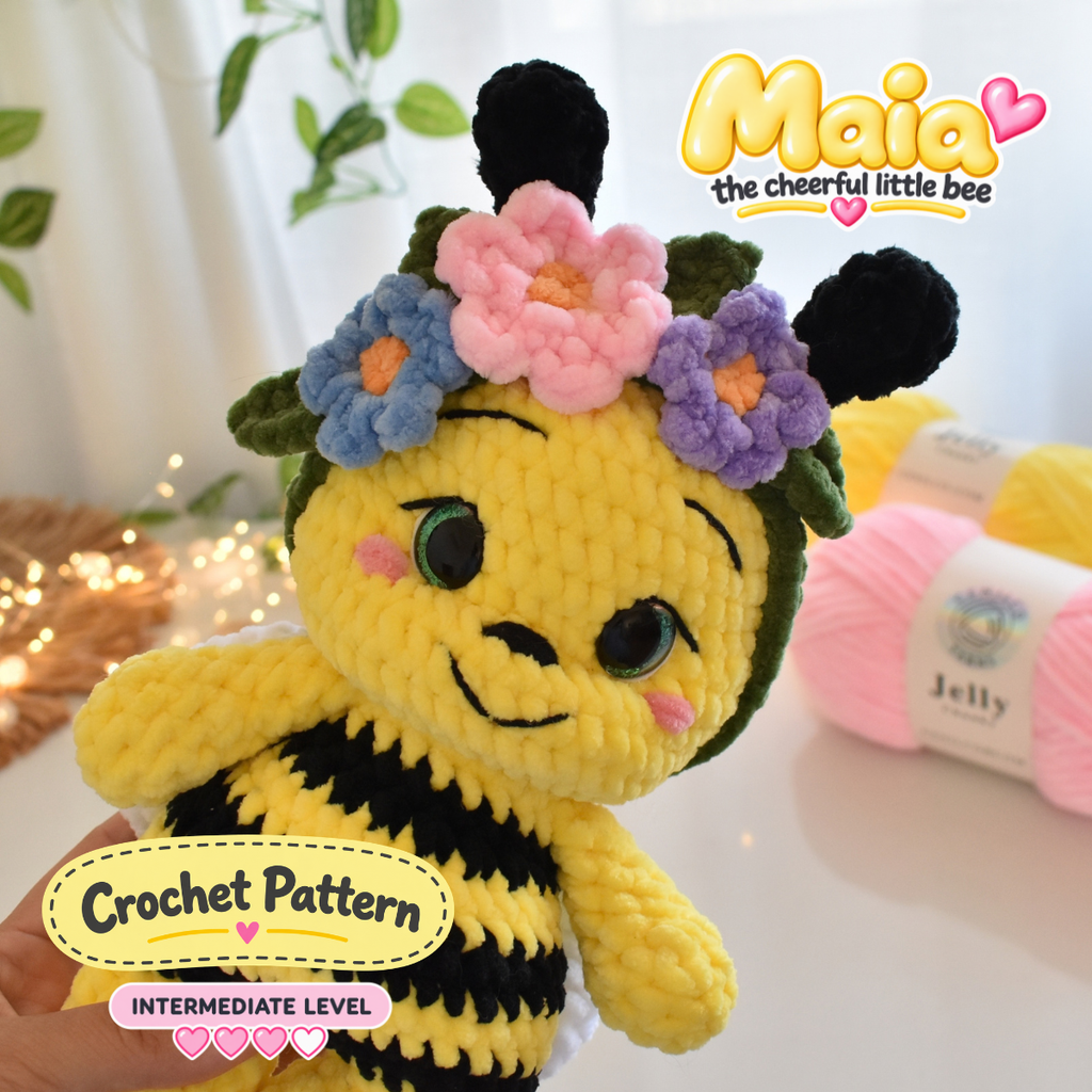 MAIA - Bee Crochet Pattern – Low-Sew Amigurumi Toy (PDF Download)