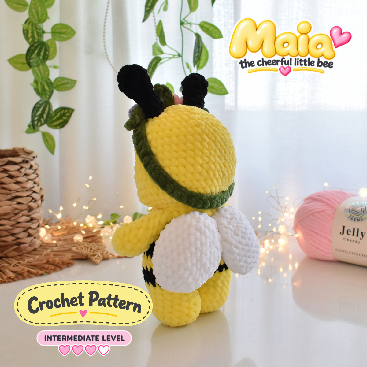 MAIA - Bee Crochet Pattern – Low-Sew Amigurumi Toy (PDF Download)