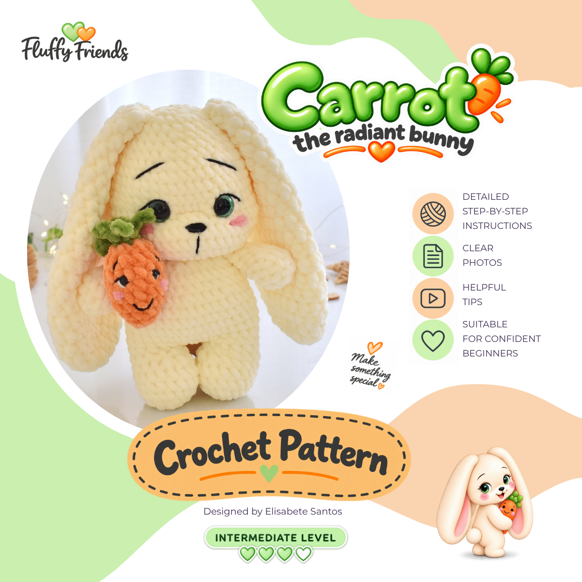 CARROT - Bunny Crochet Pattern – Low-Sew Amigurumi Toy (PDF Download)