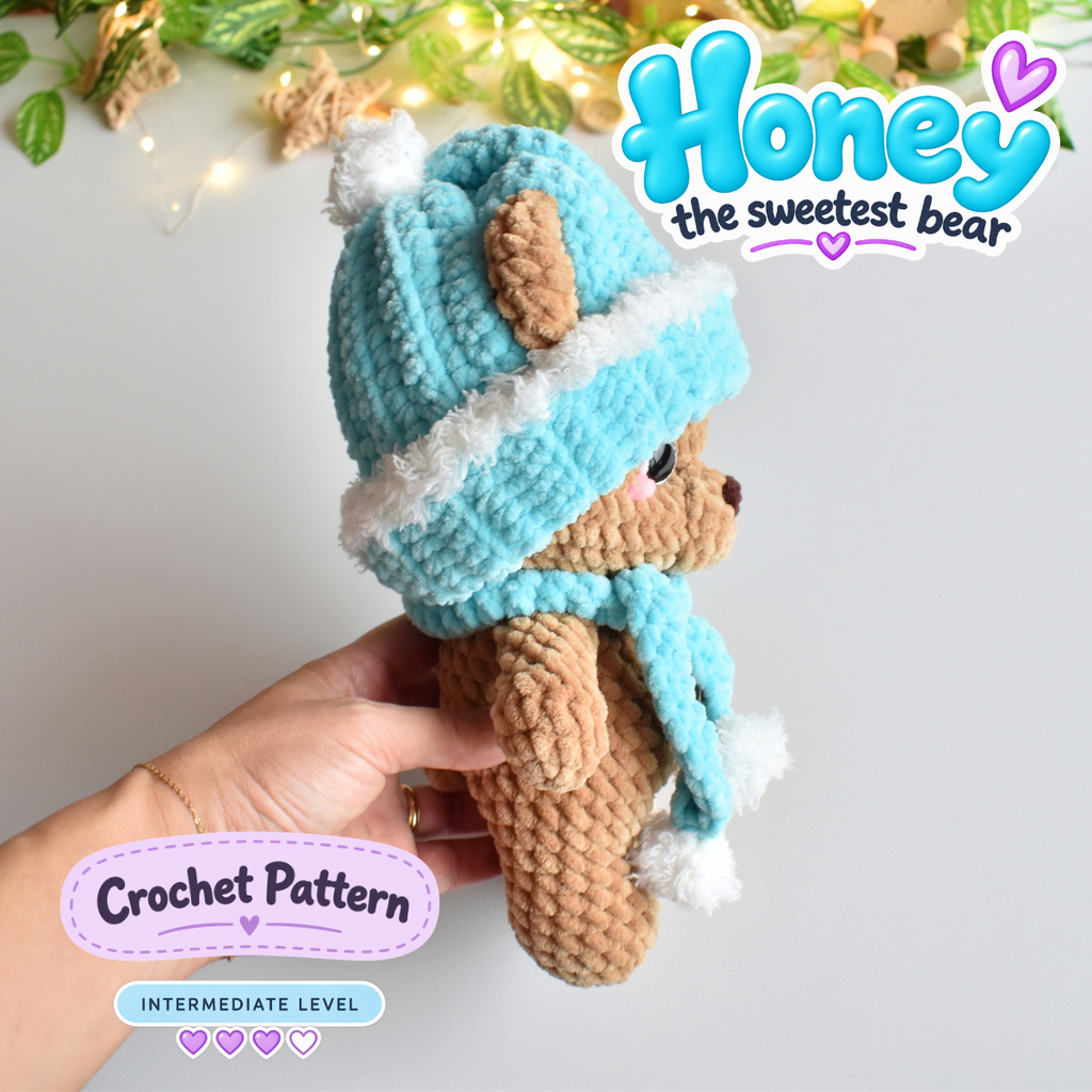 HONEY - Bear Crochet Pattern – Low-Sew Amigurumi Toy (PDF Download)