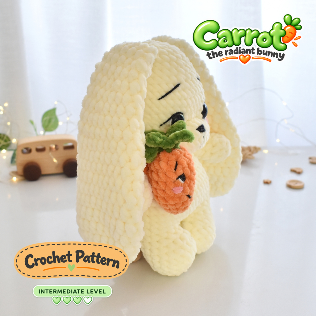 CARROT - Bunny Crochet Pattern – Low-Sew Amigurumi Toy (PDF Download)