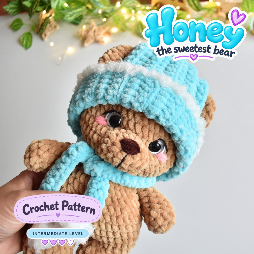 HONEY - Bear Crochet Pattern – Low-Sew Amigurumi Toy (PDF Download)