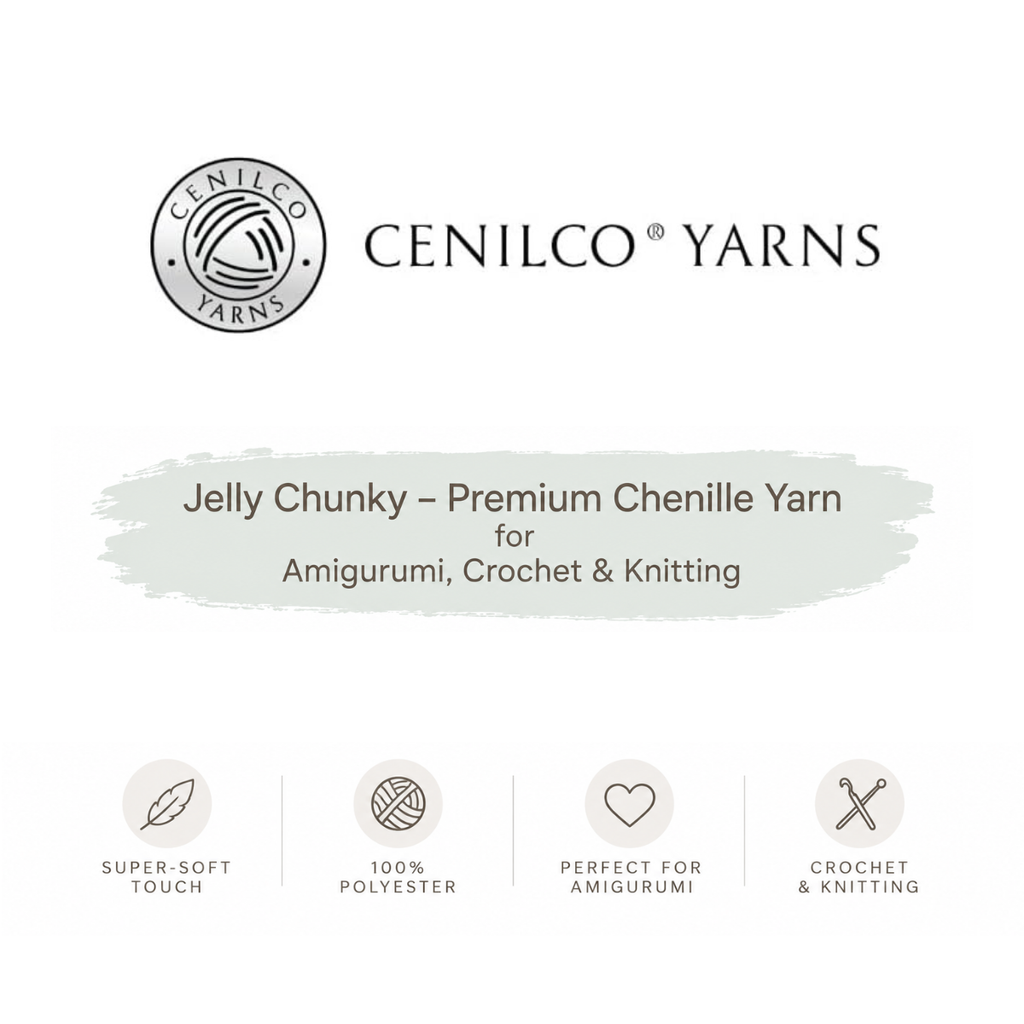 1 Novelo - Jelly Chunky – Fio de Chenille Premium para Amigurumi, Croché e Tricô